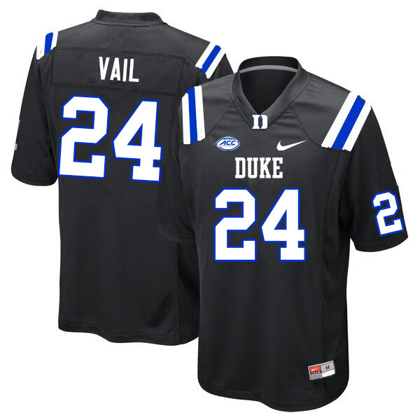 Men #24 Nathan Vail Duke Blue Devils College Football Jerseys Sale-Black